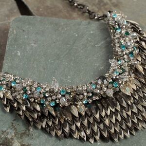 DEEPA GURNANI LEVI NECKLACE ALL HAND EMBROIDERED 15” LENGTH